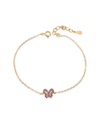 Βραχιόλι SENZA Πεταλούδα Gold Plated Ασήμι 925 Double Face Pink - SSR4451GPK