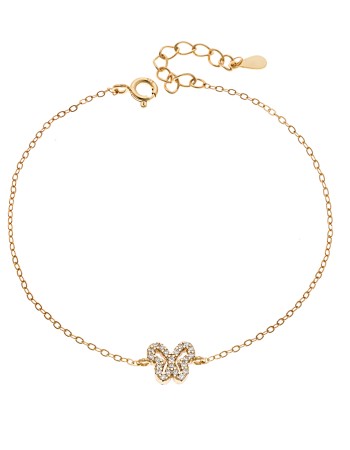 Βραχιόλι SENZA Πεταλούδα Gold Plated Ασήμι 925 Double Face Turquoise - SSR4451GTQ