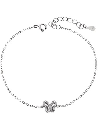 Βραχιόλι SENZA Πεταλούδα Rhodium Plated Ασήμι 925 Double Face Fouchsia - SSR4451SFU