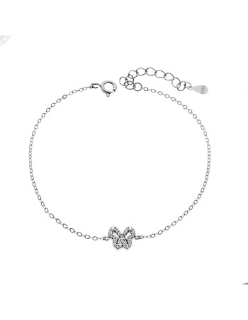 Βραχιόλι SENZA Πεταλούδα Rhodium Plated Ασήμι 925 Double Face Green - SSR4451SGN