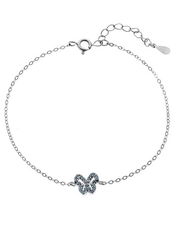 Βραχιόλι SENZA Πεταλούδα Rhodium Plated Ασήμι 925 Double Face Turquoise - SSR4451STQ