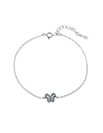 Βραχιόλι SENZA Πεταλούδα Rhodium Plated Ασήμι 925 Double Face Turquoise - SSR4451STQ