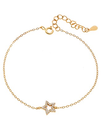 Βραχιόλι SENZA Αστεράκι Gold Plated Ασήμι 925 Double Face Turquoise - SSR4452GTQ