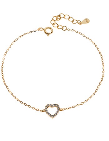 Βραχιόλι SENZA Καρδιά Gold Plated Ασήμι 925 Double Face Turquoise - SSR4453GLB