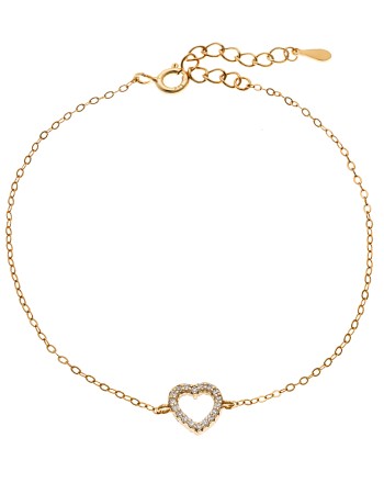 Βραχιόλι SENZA Καρδιά Gold Plated Ασήμι 925 Double Face Turquoise - SSR4453GLB