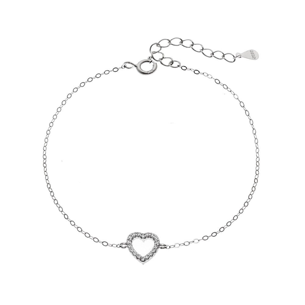 Βραχιόλι SENZA Καρδιά Rhodium Plated Ασήμι 925 Double Face Rainbow - SSR4453SMU