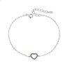 Βραχιόλι SENZA Καρδιά Rhodium Plated Ασήμι 925 Double Face Turquoise - SSR4453STQ