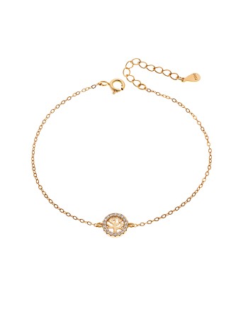 Βραχιόλι SENZA Δέντρο της Ζωής Gold Plated Ασήμι 925 Double Face Green - SSR4454GGN