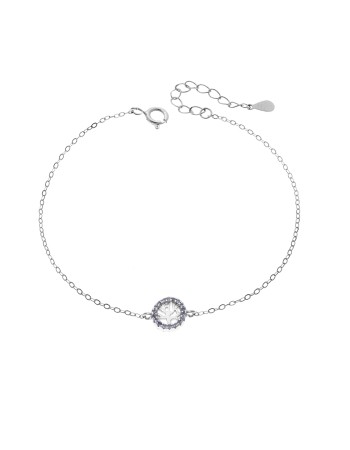 Βραχιόλι SENZA Δέντρο της Ζωής Rhodium Plated Ασήμι 925 Double Face Light Blue - SSR4454SLB