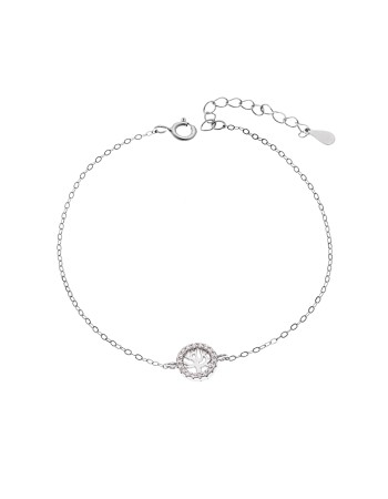 Βραχιόλι SENZA Δέντρο της Ζωής Rhodium Plated Ασήμι 925 Double Face Pink - SSR4454SPK