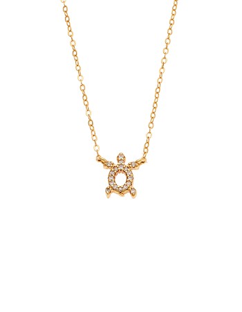 Κολιέ SENZA Χελώνα Gold Plated Ασήμι 925 Double Face Fouchsia - SSR4456GFU