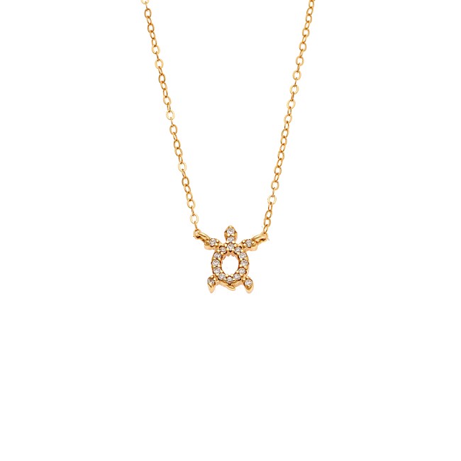 Κολιέ SENZA Χελώνα Gold Plated Ασήμι 925 Double Face Fouchsia - SSR4456GFU