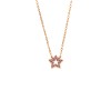 Κολιέ SENZA Αστεράκι Gold Plated Ασήμι 925 Double Face Pink - SSR4457GPK