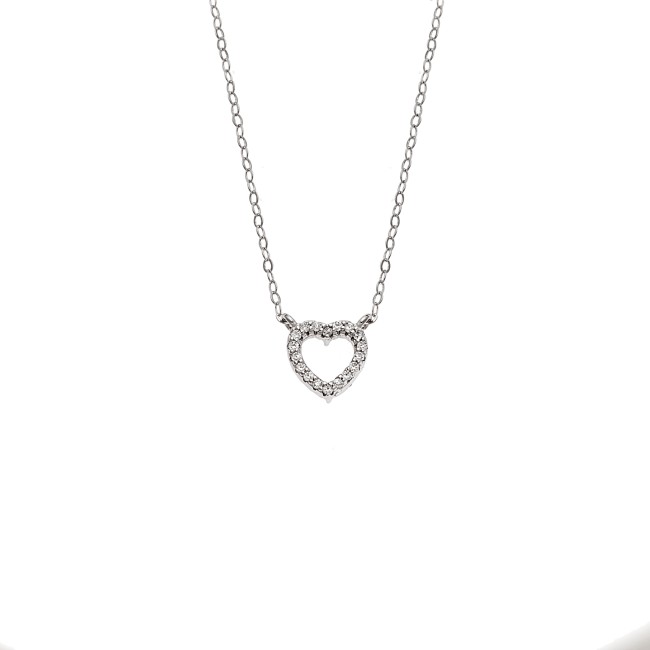 Κολιέ SENZA Καρδιά Rhodium Plated Ασήμι 925 Double Face Rainbow - SSR4458SMU