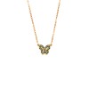 Κολιέ SENZA Πεταλούδα Gold Plated Ασήμι 925 Double Face Green - SSR4459GGN