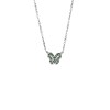 Κολιέ SENZA Πεταλούδα Rhodium Plated Ασήμι 925 Double Face Green - SSR4459SGN