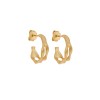 Σκουλαρίκια Senza από επιχρυσωμένο ασήμι 925, Ματ κυματιστό κρικάκι - SSR4463GD