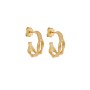 Σκουλαρίκια Senza από επιχρυσωμένο ασήμι 925, Ματ κυματιστό κρικάκι - SSR4463GD