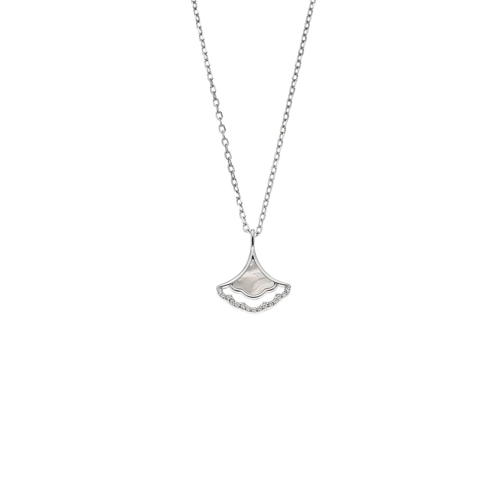 Κολιέ SENZA Rhodium Plated Ασήμι 925 με Φίλντισι - SSR4465SR