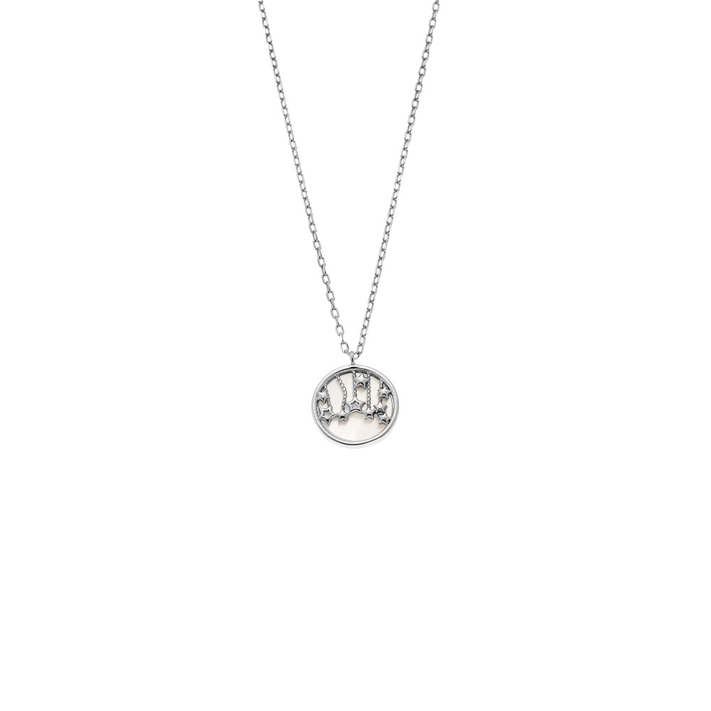 Κολιέ SENZA Rhodium Plated Ασήμι 925 με Φίλντισι - SSR4466SR