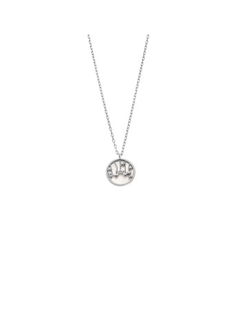 Κολιέ SENZA Rhodium Plated Ασήμι 925 με Φίλντισι - SSR4466SR