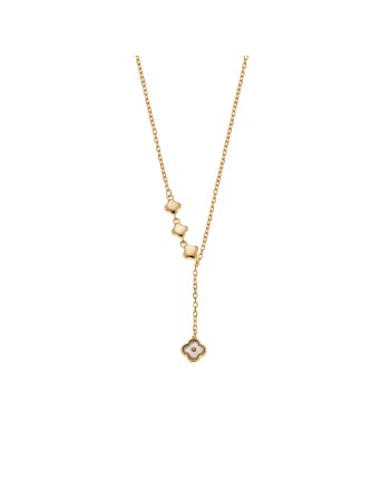 Κολιέ SENZA Gold Plated Ασήμι 925 με Φίλντισι - SSR4467GD