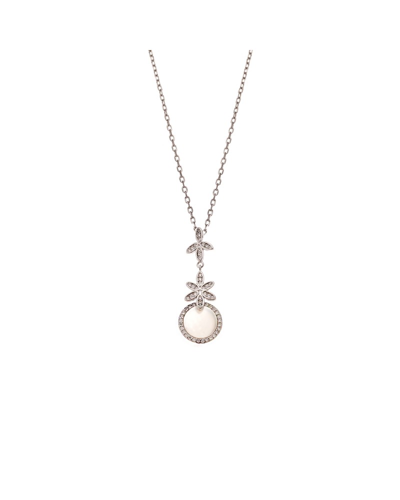 Κολιέ SENZA Rhodium Plated Ασήμι 925 με Φίλντισι - SSR4468SR