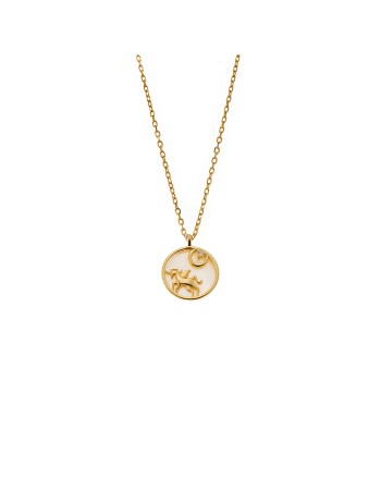 Κολιέ SENZA Gold Plated Ασήμι 925 με Φίλντισι - SSR4469GD