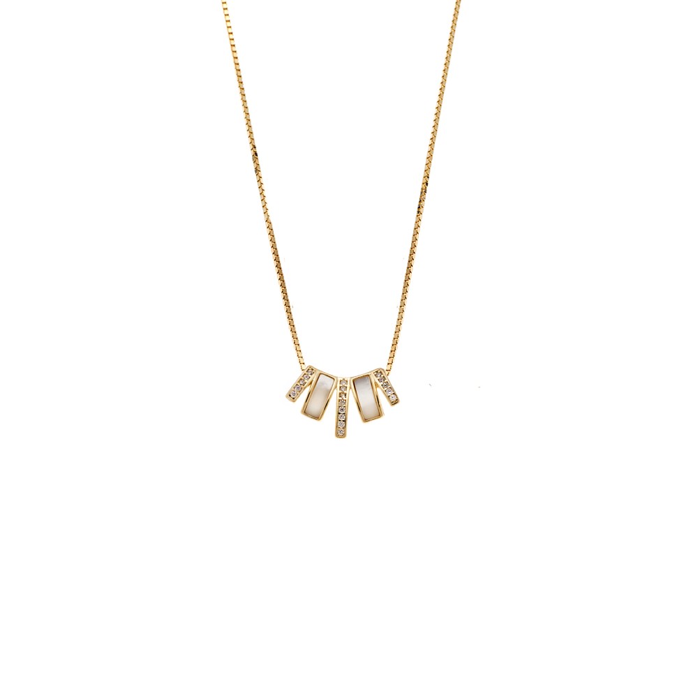 Κολιέ SENZA Gold Plated Ασήμι 925 με Φίλντισι - SSR4478GD