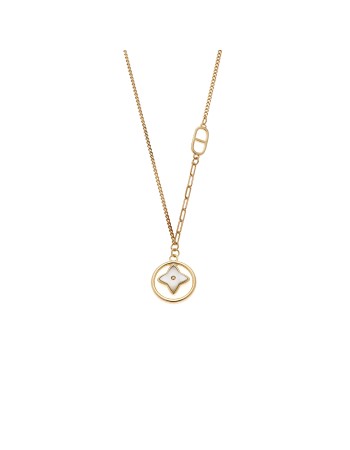 Κολιέ SENZA Gold Plated Ασήμι 925 με Φίλντισι - SSR4483GD