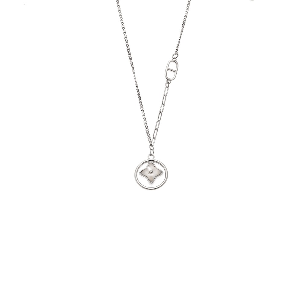 Κολιέ SENZA Rhodium Plated Ασήμι 925 με Φίλντισι - SSR4483SR