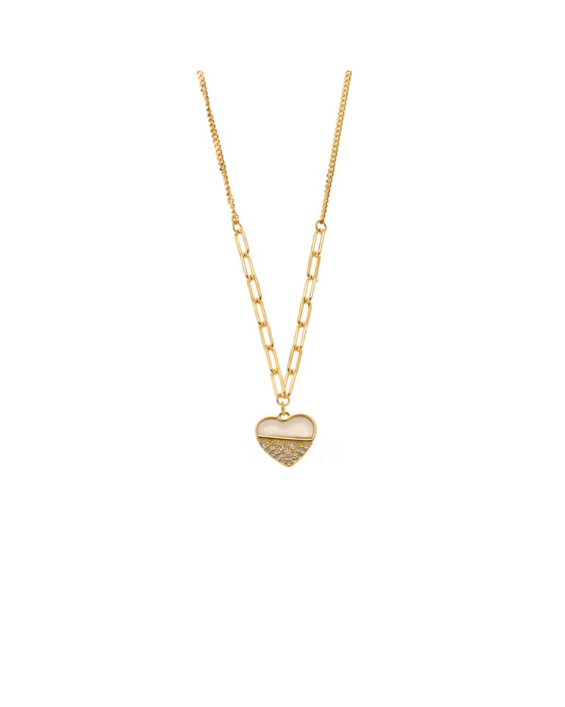 Κολιέ SENZA Λουλουδάκι Gold Plated Ασήμι 925 με Φίλντισι - SSR4485GD