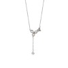 Κολιέ SENZA Flower Rhodium Plated Ασήμι 925 με Φίλντισι - SSR4493SR