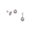 Σετ Μενταγιόν Σκουλαρίκια Γυναικείο SΕΝΖΑ Silver 925 Δάκρυ Λευκό - SSR4494-1