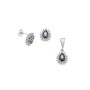 Σετ Μενταγιόν Σκουλαρίκια Γυναικείο SΕΝΖΑ Silver 925 Δάκρυ Μωβ - SSR4494-9