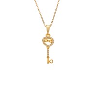 Κολιέ SENZA Κλειδί με Άπειρο Gold Plated Ασήμι 925