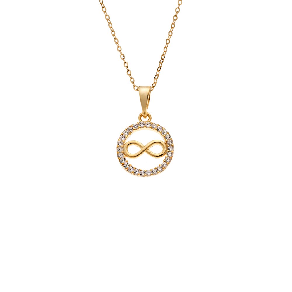 Κολιέ SENZA Άπειρο Gold Plated Ασήμι 925 - SSR4496GD