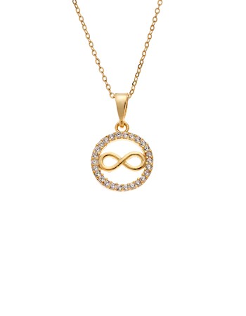 Κολιέ SENZA Άπειρο Gold Plated Ασήμι 925 - SSR4496GD