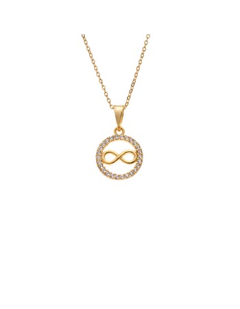 Κολιέ SENZA Άπειρο Gold Plated Ασήμι 925 - SSR4496GD