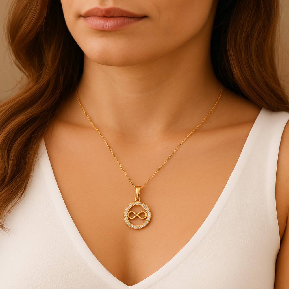 Κολιέ SENZA Άπειρο Gold Plated Ασήμι 925 - SSR4496GD