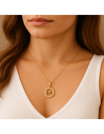 Κολιέ SENZA Άπειρο Gold Plated Ασήμι 925 - SSR4496GD