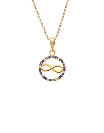 Κολιέ SENZA Άπειρο Gold Plated Ασήμι 925 - SSR4496GMU