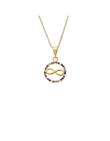 Κολιέ SENZA Άπειρο Gold Plated Ασήμι 925 - SSR4496GMU