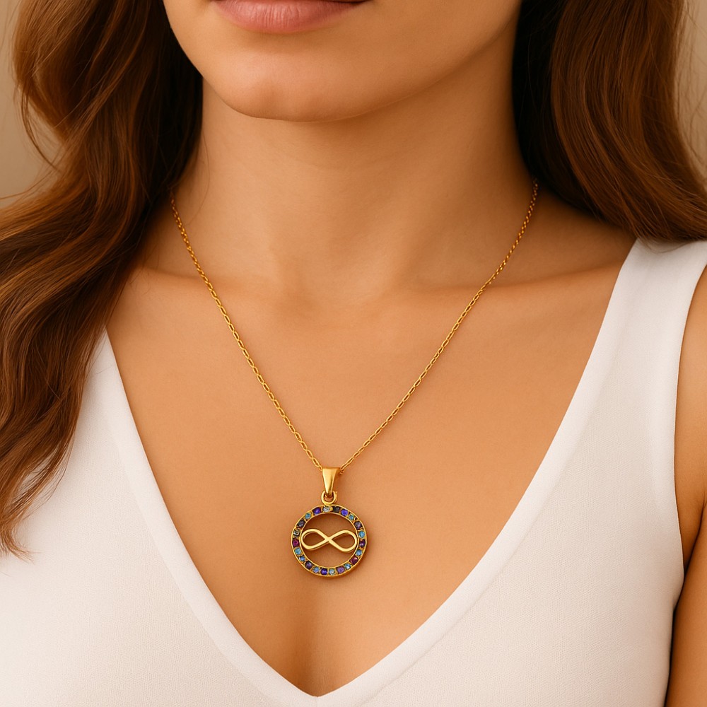 Κολιέ SENZA Άπειρο Gold Plated Ασήμι 925 - SSR4496GMU