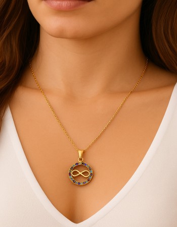 Κολιέ SENZA Άπειρο Gold Plated Ασήμι 925 - SSR4496GMU