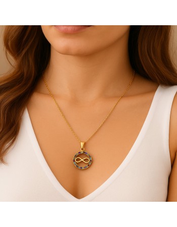 Κολιέ SENZA Άπειρο Gold Plated Ασήμι 925 - SSR4496GMU