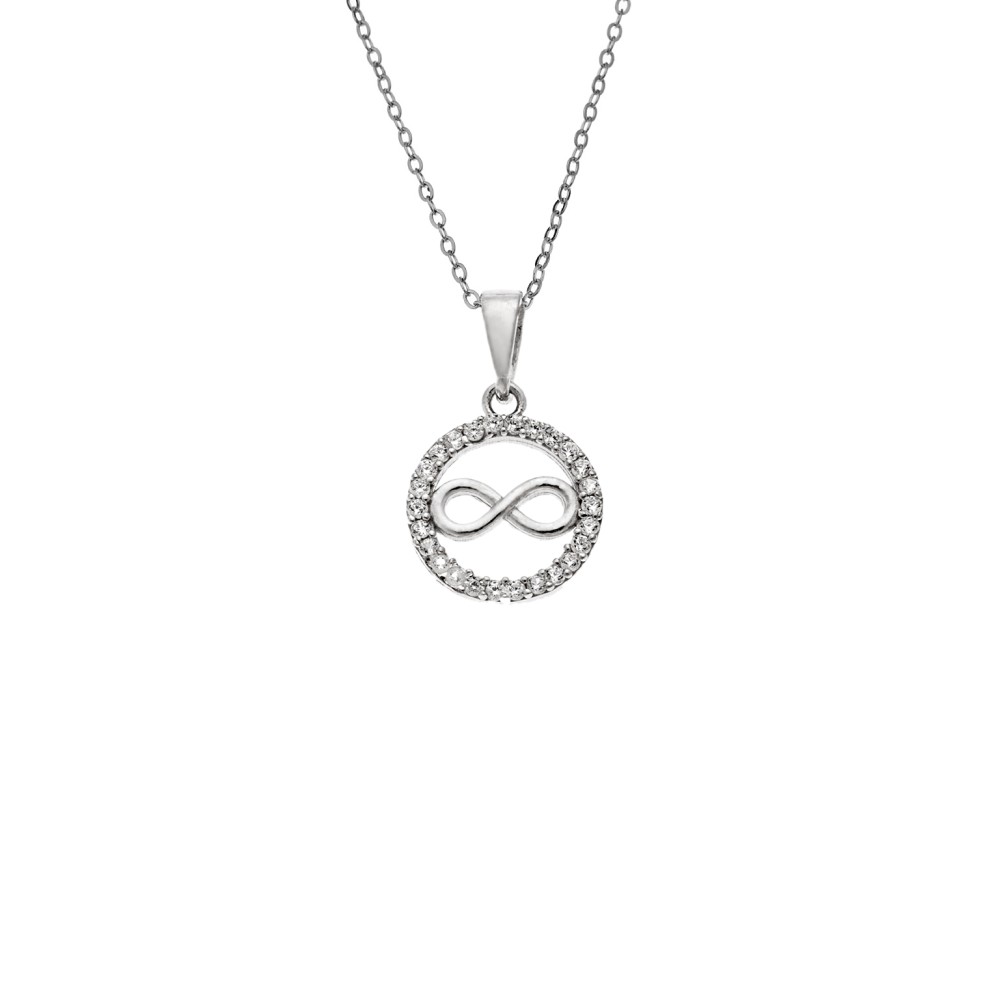 Κολιέ SENZA Άπειρο Rhodium Plated Ασήμι 925 - SSR4496SR