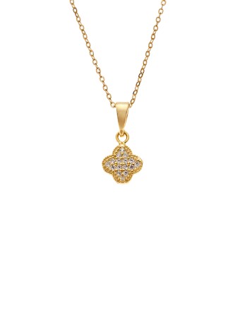 Κολιέ SENZA Λουλουδάκι Gold Plated Ασήμι 925 - SSR4498GD