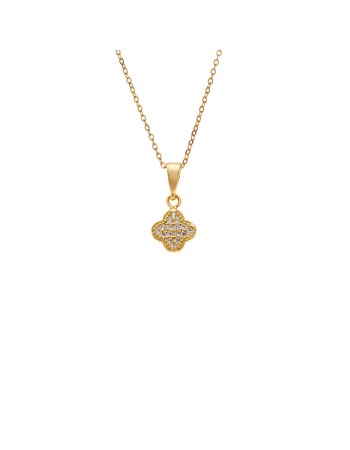 Κολιέ SENZA Λουλουδάκι Gold Plated Ασήμι 925 - SSR4498GD