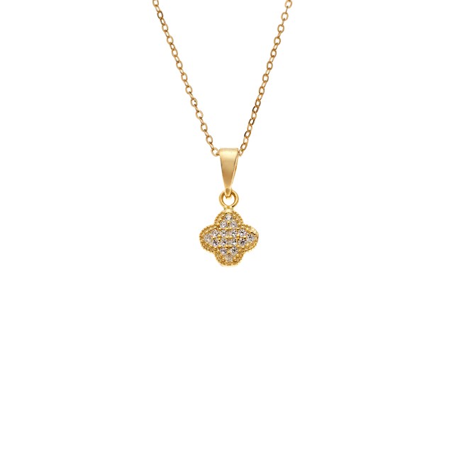 Κολιέ SENZA Λουλουδάκι Gold Plated Ασήμι 925 - SSR4498GD